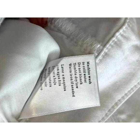 Nature Denim Mid Rise Skinny White Jeans Womens Size 27 Distressed stretch NWOT - Picture 3 of 6